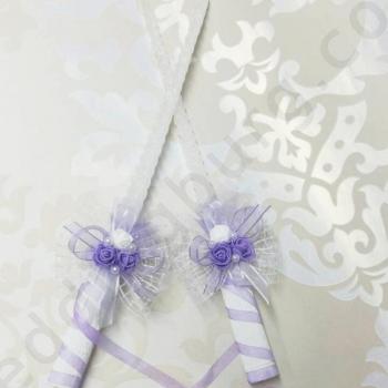 Ритуални свещи с декорация в лилаво, модел RS040