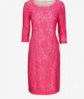 Розова, дантелена рокля In Wear